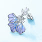 Jorrio Handmade Blue Iris Enamel Sterling Silver Earrings