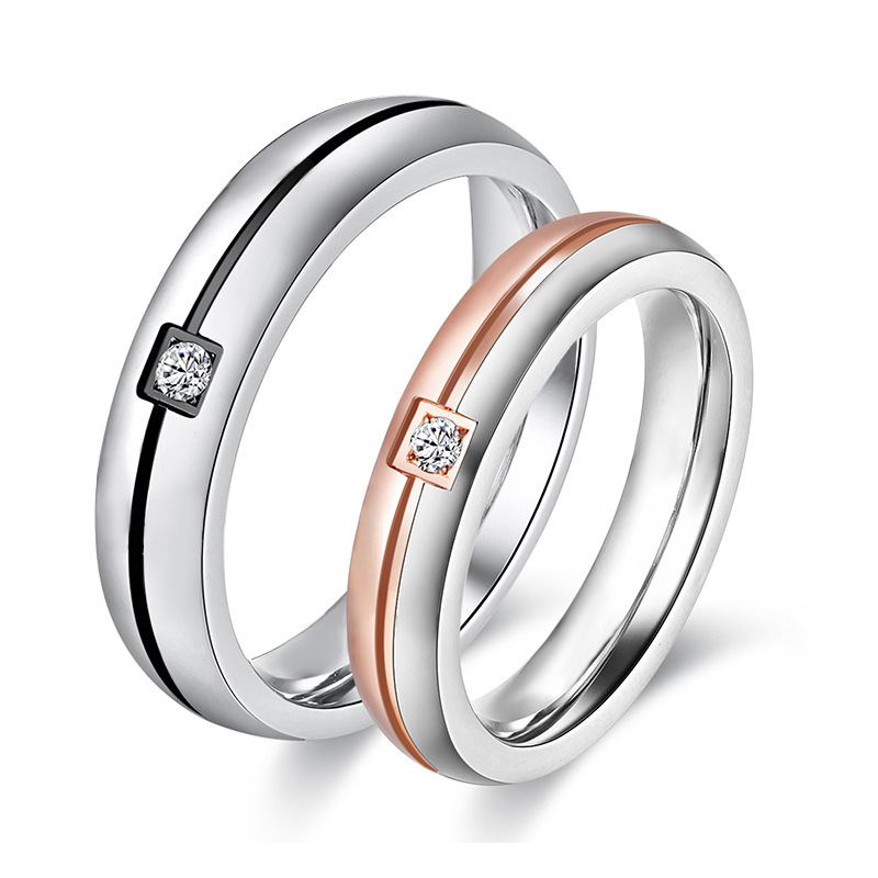 Jorrio classic handmade fashion simple style Anniversary Couple Rings Set