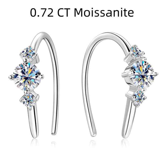 Jorrio handmade luxury round cut vintage Moissanite sterling silver earrings