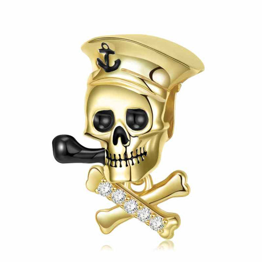 Jorrio Gold Captain Skull Sterling Silver Charms