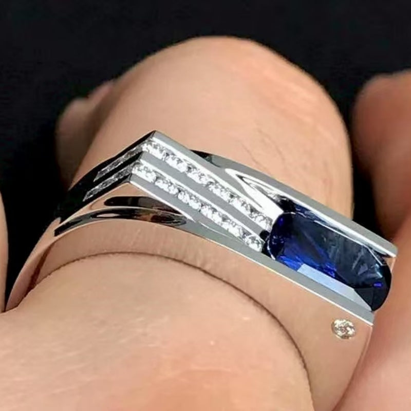 Jorrio handmade vintage luxe royal bluefire bold men’s ring
