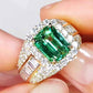 Jorrio handmade gold 4 ct emerald sterling silver engagement ring