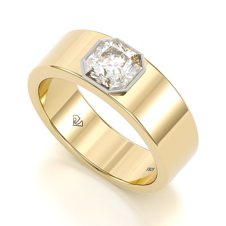 Jorrio handmade gold classic sterling silver anniversary couple rings