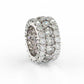 Jorrio classic cushion cut sterling silver bridal wedding band ring