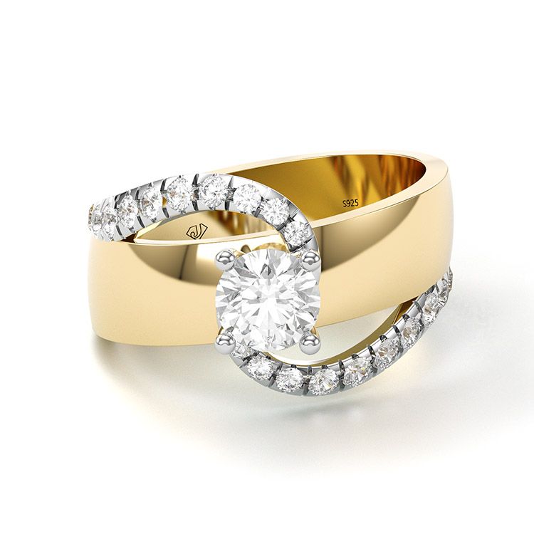 Jorrio handmade gold classic sterling silver anniversary couple rings