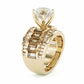 Jorrio handmade gold round cut vintage sterling silver engagement wedding ring