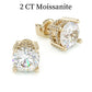 Jorrio gold 2ct round cut classic Moissanite sterling silver earrings