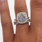 Jorrio cushion cut created diamond sterling silver bridal set wedding ring