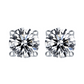 Jorrio Classic Four Paw Sterling Silver Diamond Stud Earrings