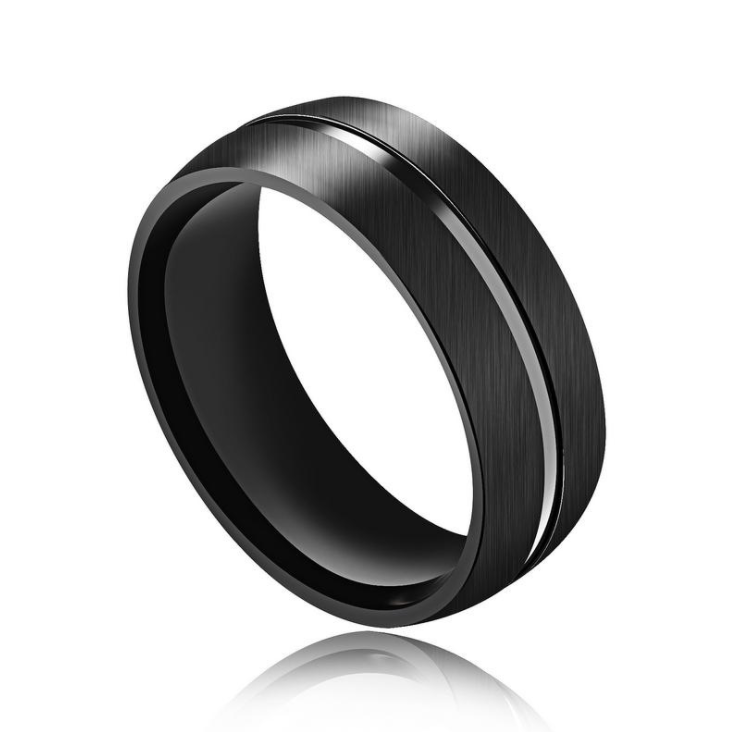 Jorrio Black Color Titanium Steel MEN'S Wedding Ring Men's Band