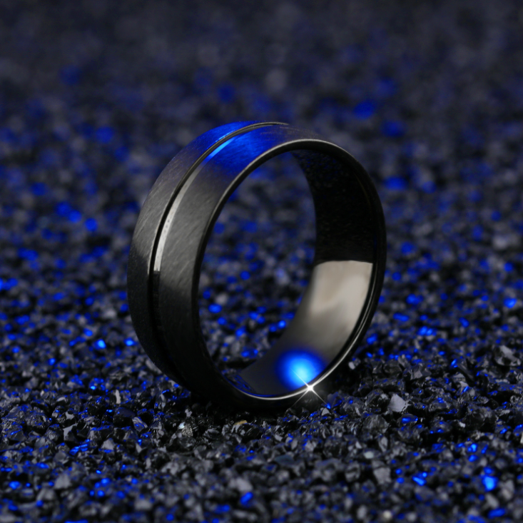 Jorrio Black Color Titanium Steel MEN'S Wedding Ring Men's Band