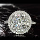 Jorrio handmade classic round cut diamond halo sterling silver wedding engagement ring