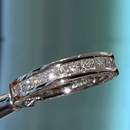 Jorrio classic created sterling silver engagement ring wedding band