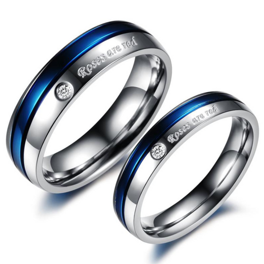 Jorrio Blue & White Titanium Steel MEN'S Wedding Ring Men's Band