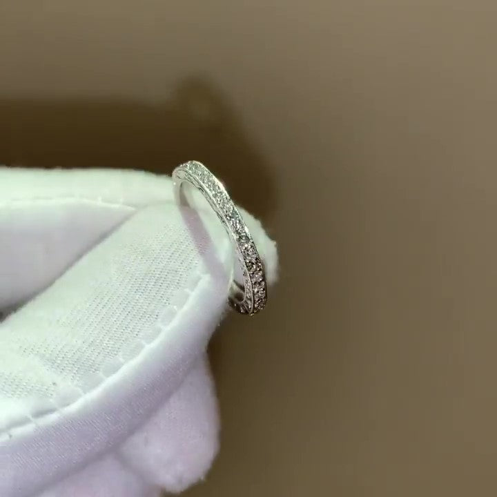 Jorrio handmade princess cut 2 pcs diamond  sterling silver bridal wedding ring set