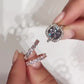 Jorrio handmade cushion cut sterling silver wedding ring vintage bridal set