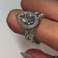 Jorrio handmade pear cut created diamond wedding ring sterling silver bridal set