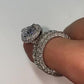 Jorrio handmade pear cut created diamond wedding ring sterling silver bridal set