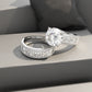Jorrio handmade round cut diamond sterling silver vintage bridal set