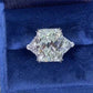 Jorrio handmade radiant cut sterling silver three stone engagement ring