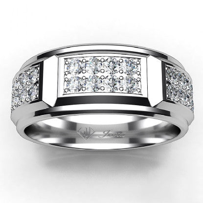 Jorrio Round cut created diamond vintage men’s band