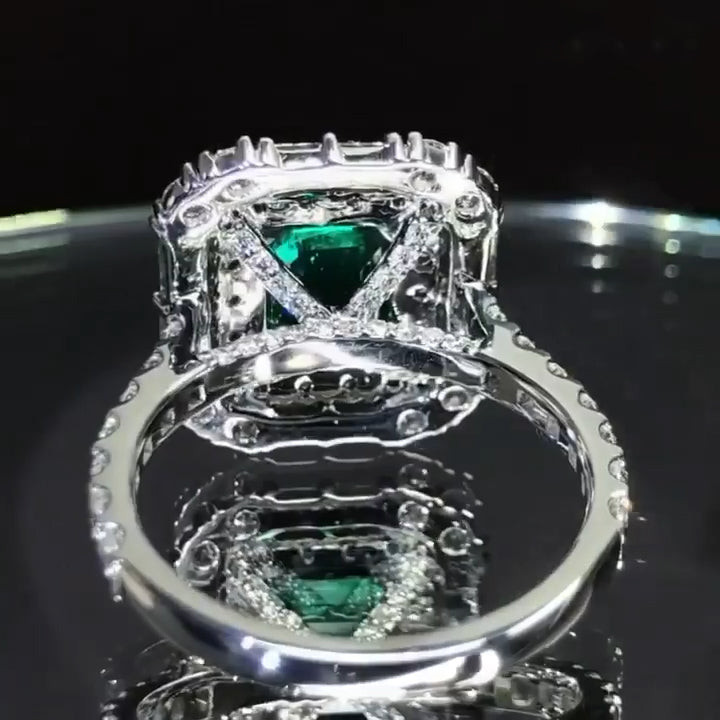 Jorrio handmade radiant cut sterling silver wedding ring anniversary ring