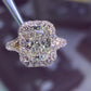 Jorrio handmade classic radiant cut created diamond sterling silver wedding ring