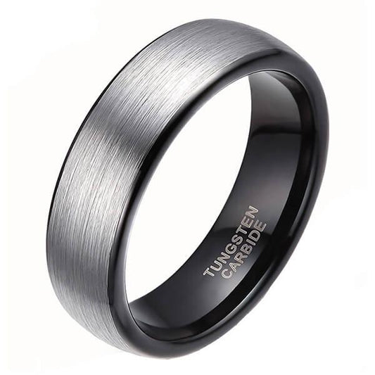 Jorrio titanium wide ring black simple style diamond  men's band