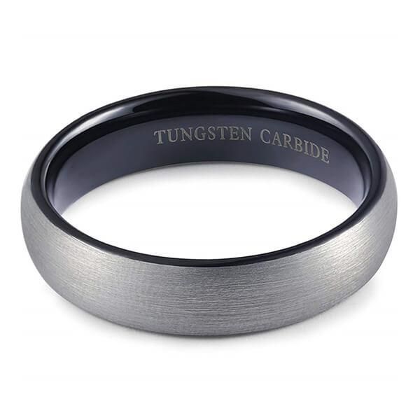 Jorrio titanium wide ring black simple style diamond men's band