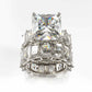 Jorrio princess cut created diamond sterling silver wedding ring bridal set