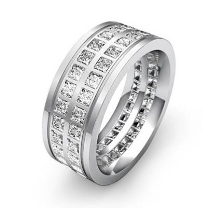 Jorrio vintage created Round diamond gold or white sterling silver men's band