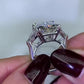 Jorrio handmade radiant cut sterling silver three stone engagement ring