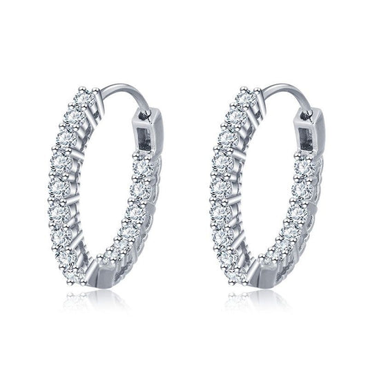 Jorrio vintage style round cut  diamond sterling silver earrings