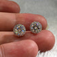 Jorrio round cut halo diamond sterling silver earrings