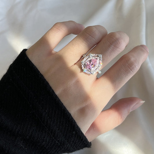 Jorrio Handmade Classic Pear cut Diamond Wedding Ring Engagement Ring