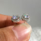 Jorrio round cut halo diamond sterling silver earrings