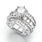 Jorrio vintage round cut diamond sterling silver engagement ring wedding ring