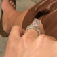 Jorrio handmade radiant cut 2 pcs vintage sterling silver wedding ring bridal set