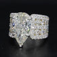Jorrio handmade pear cut vintage style created diamond sterling silver engagement ring