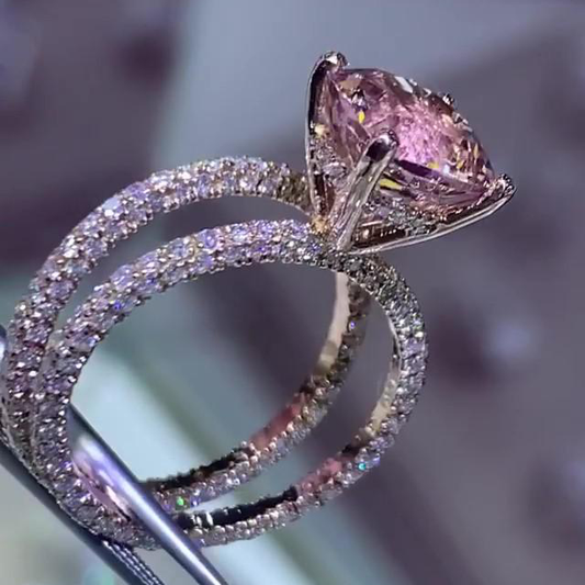 Jorrio cushion cut created diamond sterling silver vintage wedding ring bridal set