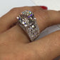 Jorrio handmade 5ct round cut created diamond sterling silver engagement ring