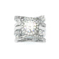 Jorrio handmade round cut  diamond wedding ring sterling silver bridal set