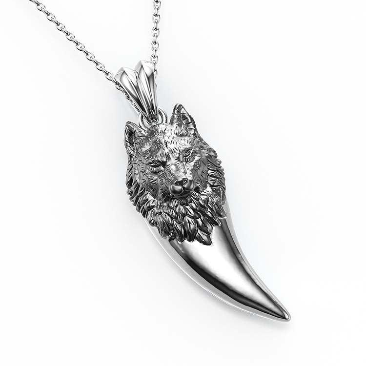 Jorrio Handmade Wolf Sterling Silver Necklace