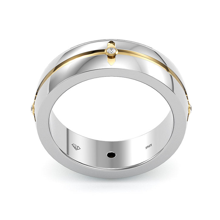 Jorrio Handmade Classic Sterling Silver MEN'S Wedding Ring Men's Band