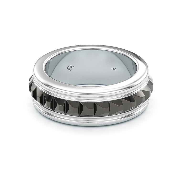 Jorrio classic sterling silver simple style wedding ring men's band