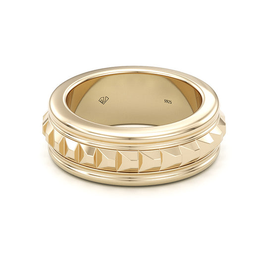 Jorrio classic gold plated sterling silver simple style wedding ring men's band
