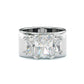 Jorrio three stone radiant cut diamond wedding sterling silver wedding ring