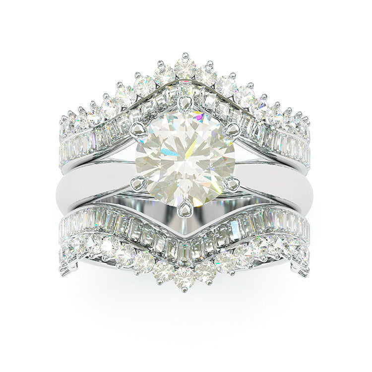 Jorrio handmade created diamond round cut vintage sterling silver engagement ring