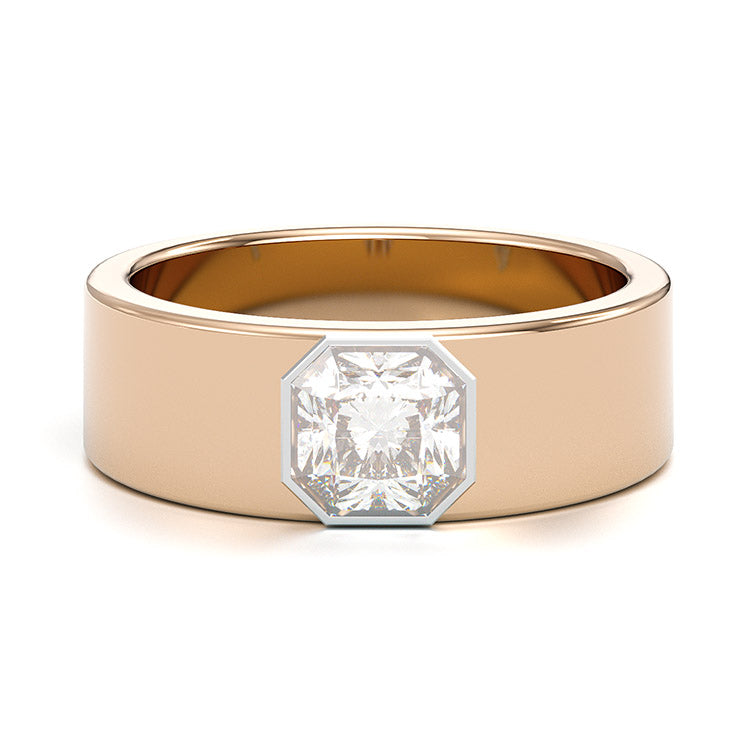 Jorrio handmade asscher cut 1.75 ct classic sterling silver men's band