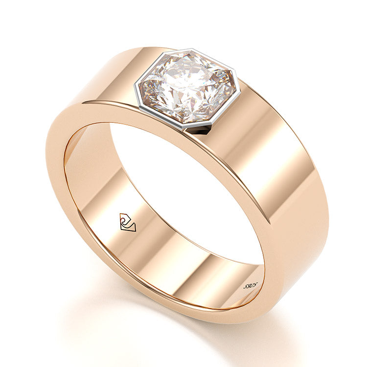 Jorrio handmade asscher cut 1.75 ct classic men's band